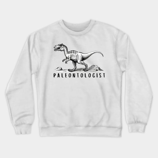 Paleontologist text with dinosaur illustration Crewneck Sweatshirt by byNIKA